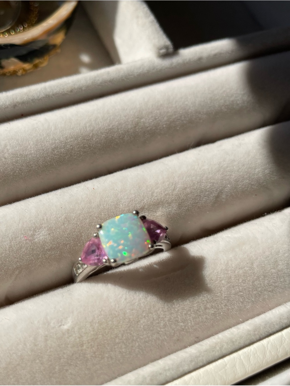 Opal and Pink Sapphire sterling